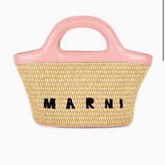 Beautiful Trendy Beach Bag. Size Mini. Second Bag That Arrive. *Stock Pictures May Be Different Than Actual Color Designer Beach Straw Bag With Handles, Pink Straw Bag With Top Handle, Designer Straw Bag For The Beach, Designer Beach Straw Bag, Pink Top Handle Straw Bag, Designer Beach Bags For Spring, Pink Top Handle Straw Bag For Beach, Pink Straw Bag With Leather Handles For Shopping, Pink Straw Shopping Bag