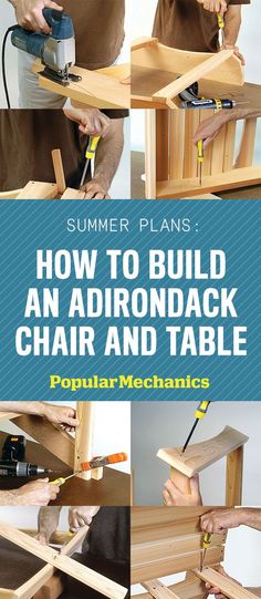 a book cover showing how to build an adirondack chair and table with popsicle mechanics