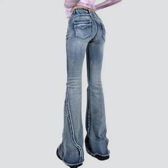 Introducing our 2023 Autumn-Winter Collection's laid-back style bootcut jeans with a vintage twist and patchwork hem for a unique and bold look.Distinctive Features Street Style: These jeans are inspired by the edgy and cool urban fashion, perfect for making a statement and standing out in a crowd. Bootcut: The bootcut style adds a touch of retro charm to these jeans, while also flattering the cut and elongating the legs. Vintage Vibes: The vintage element of these jeans adds a touch of nostalgi Style Bootcut Jeans, Fearless Women, Hem Jeans, 2023 Autumn, Jeans Bootcut, Laid Back Style, Sleek Look, Vintage Vibes, Urban Fashion