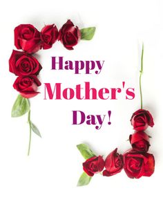 happy mother's day card with red roses