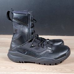 Engineered For Tactical Performance, These Nike Sfb Field 2 Boots Offer Durability And Comfort. Ideal For Rigorous Activities, They Ensure Stability And Support. Lace-Up Closure Durable Rubber Outsole Padded Collar For Comfort Breathable Mesh Upper Heel Pull Tab For Easy On/Off Size: Us Men's 15 (Uk 14, Eur 49.5) Style: Ao7507-001 Color: Black Does Not Include Original Box Brand New! Never Worn! Some Minor Marks From Storage See Pictures! Nike Sfb Gen 2, Nike Sfb, Tactical Boots, Ankle Support, Mens Black Leather, Us Man, Pull Tab, On Off, Nike Shoes