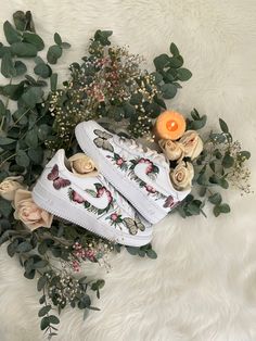 Hand painted florals & butterflies af1