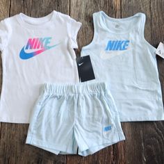 Nwt Bin Pl Nike Blue Playtime Sets, Light Blue Casual Sets For Playwear, Nike Blue Cotton Sets, Light Blue Casual Playtime Sets, Casual Light Blue Playtime Set, Light Blue Casual Sets For Playtime, Casual Light Blue Sets For Playtime, Nike White Playtime Sets, Playful Blue Nike Tops