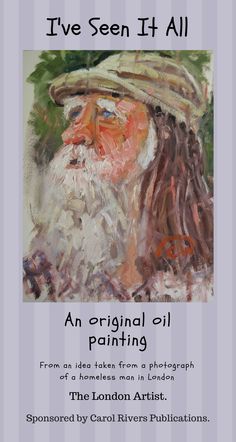 an original oil painting of a bearded man in london by carol rivers publication cover