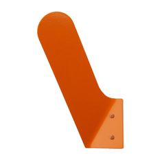 an orange plastic object on a white background