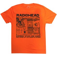 Radiohead Gawps Unisex T-Shirt Orange T Shirts, Radiohead, High Quality T Shirts, Unisex Tshirt, New T, Band Tees, Unisex T Shirt, Cotton Tshirt, Types Of Sleeves