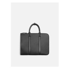 Monochrome briefcase. Main compartment with zip closure. Interior compartment for electronic devices and laptops up to 13 inches. Two handles. Rectangular Laptop Bag With Zipper Pocket For Business, Modern Black Laptop Bag For Business Trips, Black Business Briefcase With Zipper Pocket, Black Briefcase With Zipper Pocket For Business, Modern Laptop Bag With Rectangular Case, Modern Laptop Bag With Zipper Closure, Minimalist Black Laptop Bag With Sleeve, Minimalist Black Laptop Bag With Laptop Sleeve, Black Laptop Bag With Zipper For Business Trips