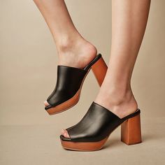 MINA Platform Mule Black Mules Shoes Outfit, Mules Shoes Outfit High Heels, Mules Shoes Outfit, Capsule Wardrobe Inspiration, Mule Shoes Outfit, Black Mules Shoes, Stinky Shoes, Vegan Heels, Vegan Wedding