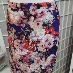 Lined Talbots Skirt In Floral Print In Reds, Pinks, Cream On Dark Purple Background. Purple Lining, Hidden Back Zip, Size 14p. Would Look Great With A Purple, Cream Or Cranberrycsweater Or Top For The Fall. Never Worn. Nwt Purple Floral Print Skirt For Spring, Spring Purple Floral Print Skirt, Purple Floral Skirt For Spring, Purple Floral Print Mini Skirt, Fitted Floral Print Purple Bottoms, Lined Purple Pencil Skirt, Purple Lined Pencil Skirt, Teal Skirt, Skirts Floral