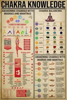 Awakening Chakras With Mudras And Mantras And Chakra Balancing Knowledge Poster, Chakra Healing Meditation, Yoga Poster, Energy Healing Spirituality, Chakra Yoga, Yoga Exercises, Les Chakras, Healing Meditation