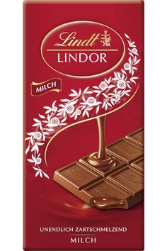 lindil lindor milk chocolate bar with white flowers on the top and dark chocolate in