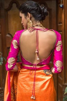 51 Backless Blouse Designs to Take Your Breath Away Backless Blouse Designs Saris, Latest Blouse Back Designs, Blouse Back Designs, Indian Blouse Designs, Designs Blouse, Saree Backless, Best Blouse Designs, Backless Blouse Designs, Blouse Design Images