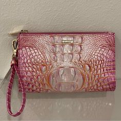 Brahmin Daisy Wristlet Peony Ombre Melbourne Leather Nwt (New With Tag, Dust Bag) Style: Q45 99 00097 Color: Peony Ombre Details: The Daisy Wristlet Is A Trim Rectangular Style That You Can Wear As A Wristlet Or Tuck Into A Larger Bag. An Interior Zip Pocket Holds Your Change And Allows You To Keep Every Last Inch Organized. 8.5″ W 5.38″ H 2.0″ D Zip Top Removable Wristlet Strap Interior Zip Pocket 5.5" Wristlet Drop Luxury Pink Pouch Wallet, Pink Clutch Wristlet As A Gift, Pink Clutch Wristlet, Pink Wristlet With Removable Pouch As Gift, Chic Pink Bag With Wrist Strap, Pink Pouch Clutch With Wrist Strap, Pink Pouch Wristlet With Strap, Pink Clutch With Wrist Strap, Pink Pouch Wristlet With Wrist Strap