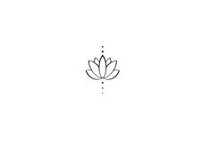 a black and white drawing of a lotus flower