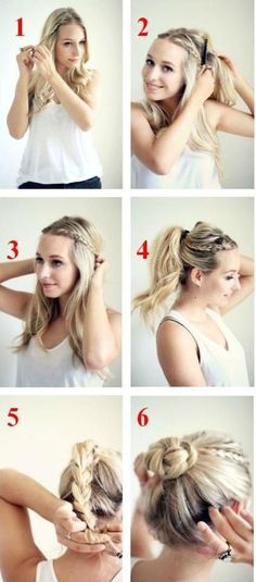 Easy Updo…work hair Quick Updo, Braided Bun, Skirt Maxi, Hairstyles Easy, Hair Updos, Up Hairstyles