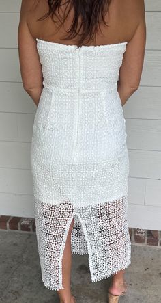 Looking for the perfect dress for your bridal crew? Look no further than our I Do Crew Strapless Lace Midi Dress in White! This stunning dress features delicate lace detailing and a flattering midi length. Your squad will be sure to turn heads and make memories in this one-of-a-kind dress. I Do Crew, Athleisure Shoes, Make Memories, Blouse Short Sleeve, Lace Midi, Top Graphic Tees, Lace Midi Dress, Midi Maxi Dress, Sweaters And Jeans