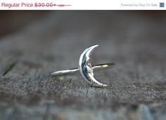 ON SALE Moon Ring Sterling silver  Crescent Moon by ArmoredJewelry Unique Silver Moon-shaped Ring, Handmade Crescent Sterling Silver Rings, Handmade Crescent Rings In Sterling Silver, Moon Ring Silver, Makeup Decor, Best Friend Rings, Quarter Moon, Ring Moon, Crescent Moon Ring