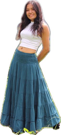 Casual Stretch Tiered Maxi Skirt, Bohemian Style Solid Color Gathered Maxi Skirt, Flowy Bohemian Skirt In Solid Color, Bohemian Solid Color Gathered Maxi Skirt, Bohemian Style Skirted Bottoms, Bohemian Skirted Bottoms, Bohemian Solid Color Lined Skirt, Bohemian Solid Color Skirted Bottoms, Bohemian Style Solid Color Lined Skirt Bottoms