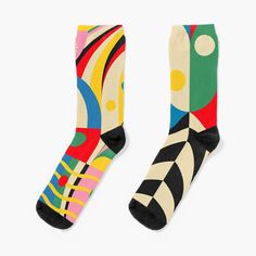 Super soft all-over printed knit socks with extra cushioning in the sole. Suitable for men and women. Origin Illustration By Jen Du Instagram: Youtube: Etsy Email Creative Socks Design, Handmade Multicolor Casual Socks, Feet Warmers, Cycling Socks Design, Graphic Socks, Casual Multicolor Graphic Print Socks, Clothes Wardrobe, Art Socks, Knit Socks