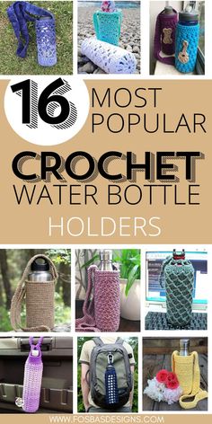 free crochet water bottle crochet patterns Crochet Projects Summer, Summer Crochet Projects, Scrubby Yarn Crochet, Crochet Pencil Case