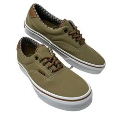 Vans Era 59 Shoe Skate Low Top Sneakers Women's Size Khaki Canvas Vn0a38fskhc Brand New With Box. 100% Authentic! Refreshing Our Classic Lace-Up Shoe With Timeless Leather Accents, The Era 59 Brings An Elevated Aesthetic To This Heritage Low-Top Style. Along With The Supportive Padded Collar That The Era Is Famous For, This Iconic Silhouette Blends Laid-Back Comfort With Sleek Upgrades That Let You Do It All. Legendary Low-Top Shoe Lace-Up Closure Sturdy Canvas Uppers Elevated Leather Accents Me Vans Classic Old Skool, Elevated Aesthetic, Low Top Vans, Old Skool Platform, Plaid Shoes, Skater Shoes, Pink Vans, Leopard Sneakers, Vans Era