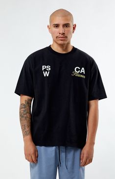 Cop some west coast style with Pacsun's California Heaven T-Shirt. This tee has a crew neckline, short sleeves, a comfy regular fit, custom Pacific Sunwear branding, and an embroidery left chest.Crew necklineShort sleevesStandard fitGraphics & embroidery at the chest100% CottonMachine washableModel is wearing size mediumModel Measurements: 5â10â Height, 34â Waist, 34.5â Hips PacSun Mens California Heaven T-Shirt - Black size Medium West Coast Style, Pacific Sunwear, Pacsun Mens, West Coast Fashion, Coast Style, City Design, Oversized T Shirt, Basic Tees, Oversized Tshirt