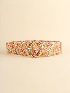 This belt is the perfect accessory for even the most eccentric fashionista! Its multicolored, woven elastic design will ensure you stand out from the crowd and make a statement—no matter what you’re wearing! Boast your bold style with this eye-catching belt! fits 0-16 Material: Polyester, alloy Imported Product measurements: Size: 39.4*2 in Buckle: 2.6 in Chic Woven Belts For Beach, Chic Woven Belt For Beach, Chic Woven Belts For The Beach, Multicolor Adjustable Belt For Spring, Adjustable Multicolor Belts For Spring, Adjustable Multicolor Belt For Spring, Trendy Adjustable Rope Belt, Casual Woven Belts For Spring, Trendy Adjustable Belts For Spring