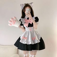 Vendor: Egirldoll Type: dress Price: 55.99 - 64.99 (32 variants) Sweet Neko Maid Pink Bows Black Dress ON263 Cute Mini Dress For Costume Party, Harajuku Mini Dress For Cosplay, Cute Mini-length Halloween Dress, Cute Mini Length Halloween Dress, Cute Mini Dress For Halloween, Cute Mini Halloween Dress, Black Kawaii Dress For Halloween, Kawaii Black Halloween Dress, Harajuku Style Black Mini Dress