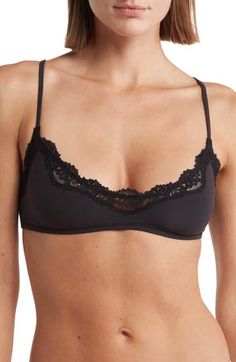 From Kim Kardashian's iconic SKIMS, this scoop-neck bralette is stretchy for all-day comfort and designed with dainty lace for a hint of romance. Partially lined 76% polyamide, 24% elastane Machine wash, tumble dry Imported Cute Bralettes, Cute Highschool Outfits, Comfy Bra, Cute Comfy Outfits, Dream Clothes, Bra Lingerie, Lace Bra, Classy Outfits, Style Guides