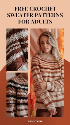 the free crochet sweater patterns for adults