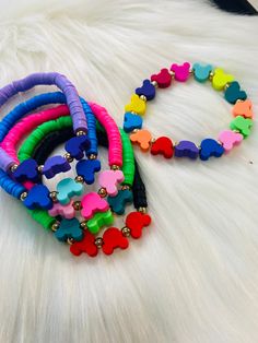 Mickey Bracelet, Inspired Bracelets, Mini Pony, Clay Bracelet, Rainbow Bracelet, Bracelet Ideas, Pixie Dust