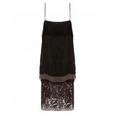 Dries Van Noten Dress Womens Eu 42 Us 10 Black Brown Dariel Lace Chiffon Slip Nwt Retais $1785 The Overarching Make-Do-And-Mend Theme Of Van Noten's Fall '23 Runway Show Is Manifested In The Eclectic Pieced Design Of This Chiffon-And-Lace Slipdress. Slips On Over Head Square Neck Spaghetti Straps 62% Silk, 28% Cotton, 7% Viscose, 2% Polyamide Dry Clean Imported Evening, Party, Trendy, Festival, Cardi, Western, Brandy, Off Shoulder, 80s, 90s, Cotton, Hippy, Marled, Tribal, Anthro, Girly, Embroide Elegant Mini Length Dresses For Layering, Sleeveless Silk Dress With Lace Patchwork, 23 Runway, Fall 23, Lace Chiffon, Runway Show, Dries Van Noten, Chiffon Lace, Evening Party