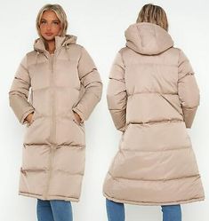 Trendy Fashion Womens Padded Parka Coat Hood Winter Showerproof Long jacket size 16 14 12 10 8 , Women's Coats, Jackets & Vests Long Jacket, Parka Coat, Hooded Coat, Women's Coats & Jackets, Girls Clothing, Long Length, Vest Jacket, Women's Intimates, Parka