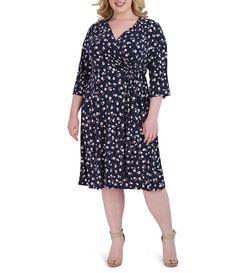 Shop for Robbie Bee Plus Size Floral Print 3/4 Sleeve Surplice V-Neck Faux Wrap Dress at Dillard's. Visit Dillard's to find clothing, accessories, shoes, cosmetics & more. The Style of Your Life. Fitted Wrap Dress With 3/4 Sleeves For Spring, Simple Dress Styles, Simple Dress, Faux Wrap Dress, Navy Pink, Dillard's, Dress Styles, Simple Dresses, Plus Size Dresses