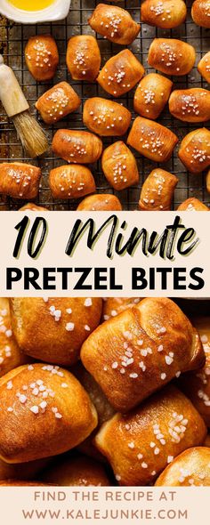 some pretzel bites are on a cooling rack