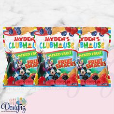 two packs of mickey mouse gummy bears