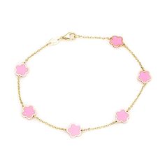 14K YELLOW GOLD PINK BLOSSOM BRACELETBracelet Length : 7 Inches Width : 7.20mm Length : 7.20mm Weight : 1.6gr---NICE THICK CHAIN WITH LOBSTER CLAW---Absolutely stunning. Comes in a gift box. Here is a dainty, delicate and simple, yet classy Blossom Bracelet. This is 14k Solid Yellow Gold. ( We do not sell filled or plated jewelry) Perfect for everyday use. Daisy Flower Bracelet, Star Wedding Band, Station Bracelet, Pink Blossom, Band Jewelry, Pink Daisy, Flower Bracelet, Pink Princess, Blossom Flower