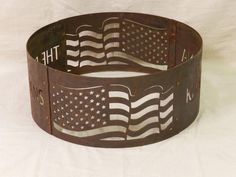 a metal belt with american flags on it