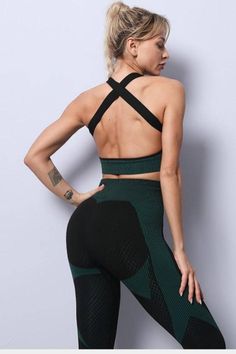 High Waisted Tummy Control Leggings & Top 3 Piece Set - TGC Boutique - 2 Piece Set Green Breathable Yoga Pants, Nylon Sportswear Leggings For Gym, Green Compression Yoga Pants For Training, Green Athleisure Leggings For Training, Green Compressive Sports Bra For Light Sports, Green Compression Yoga Pants For Pilates, Green Sportswear Leggings For Gym, Athleisure Green Leggings For Training, Green Breathable Sportswear Leggings