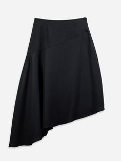 Designed with a diagonal panel cut around the waist that drapes gently into an asymmetric hem line, this skirt speaks shape and volume every step you take. The fluidity is accentuated by the natural flow of the silk-like fabric. This skirt can be dressed up elegantly or down casually with our t-shirts, making this the transitional piece from day to night. 100% Lyocell Available in Cedar Model is 5’8” wearing size S Pre-draped Asymmetrical Skirt For Evening, Black Pleated Asymmetrical Evening Skirt, Asymmetrical Pleated Draped Skirt For Evening, Elegant Evening Draped Skirt With High-low Hem, Asymmetrical Fitted Silk Bottoms, Asymmetrical Silk Evening Skirt, Fitted Silk Bottoms With Asymmetrical Hem, Asymmetrical Flowy Maxi Skirt For Evening, Evening Skirt With Asymmetrical Hem