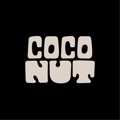 the words coco nui written in white on a black background