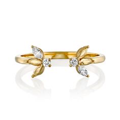 Named after the official mistress of Louis XV of France - Jeanne Bécu. This stunning open ring is comprised of floral elements made with fine gold and white diamonds. As part of the LA MARQUIS collection was inspired by Parisian springtime, the series was designed with floral and natural elements adorned by the glisten of diamonds and gold. This spectacular piece is perfect for any occasion and adds a powerful statement to any look. All features can be customized! Please contact us if you wish to make changes, we love making custom designs. All of our jewelry is carefully handmade in our atelier. *HC diamond are all conflict-free diamonds To order by phone 972-72-2991000 Elegant Yellow Gold Butterfly Ring For Wedding, Delicate Yellow Gold Butterfly Ring For Weddings, 14k Gold Butterfly Open Ring For Wedding, Yellow Gold Butterfly Open Ring For Wedding, Delicate Marquise Yellow Gold Ring, Letter Bracelet, Floral Elements, Diamonds And Gold, Natural Elements