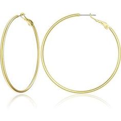 Stampd | Jewelry | Gold 6mm Hoops Thin Lightweight Gold Plated Punk | Poshmark