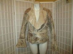 ad eBay - Soft and warm fabulous faux leather/fur jacket by Pamala McCoy. Very soft. 100% polyester. Dry clean. The faux leather has a beautiful distressed look with faux fur lining and trim. The wide collar ruffles down one side. Spring Leather Outerwear With Faux Fur Lining, Casual Fitted Fur Coat With Faux Fur Lining, Chic Faux Fur Leather Jacket With Trim, Trendy Faux Fur Leather Jacket For Fall, Trendy Long Sleeve Fur Coat With Faux Fur Trim, Faux Fur Lined Leather Jacket For Fall, Fitted Faux Fur Casual Outerwear, Casual Fitted Fur Coat With Faux Fur Trim, Spring Leather Jacket With Faux Fur Lining