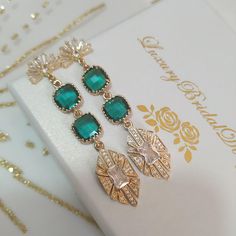 Art Deco Wedding Earrings Emerald Green Boho Bridal Earrings Vintage Fan Earrings Retro Gatsby Earrings Gold Swarovski Statement Jewelry ✅ https://luxurybridaldesignss.etsy.com ✅ https://luxurybridaldesignss.etsy.com/listing/1771475272 The photographs and design of these earrings are mine and are the property of our boutique. 💗ESMERALDA earrings ● Handmade in our production ● Comfortable to wear this jewelry all day long. ● Non-allergic, nickel-free, lead-free Art deco Vintage style earrings fo Boho Bridal Earrings, Gatsby Earrings, Boho Wedding Jewelry, 14k Gold Plated Jewelry, Vintage Fan, Earrings Emerald, Vintage Fans, Vintage Style Earrings, Deco Wedding