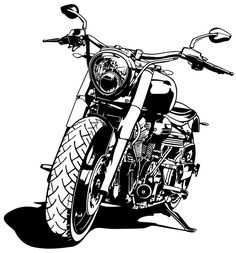 a black and white drawing of a motorcycle on a white background stock photo, images and royalty