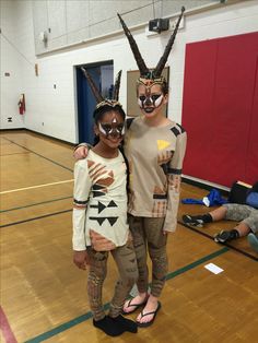 artist/mom painted tops and one-size-fits-all lined leggings we found online for cheap price. Kids on costume crew made the head pieces which were very elaborate and a big hit Concert Decorations, Jungle Book Costumes, Safari Costume