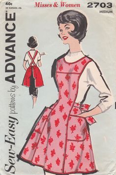 a woman's dress pattern from the 1950's