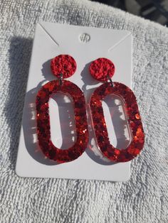 Light, shiny curls of geometric shape. Shiny and light Handmade Gifts For Her, Red Glitter, Jewelry For Women, Handcrafted Jewelry, Geometric Shapes, Jewelry Earrings Dangle, Gift For Her, Dangle Drop Earrings, Dangle Earrings