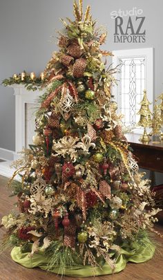 a decorated christmas tree in a living room